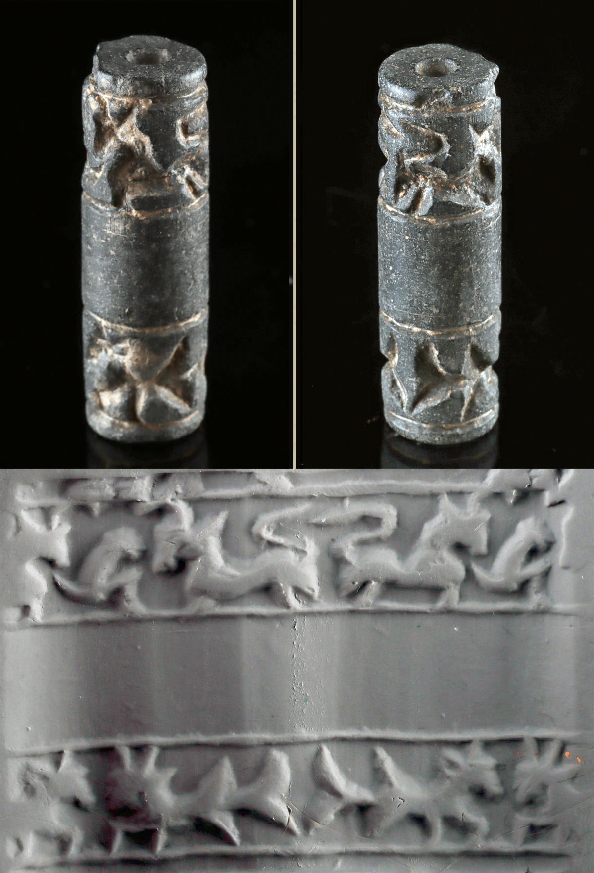 Lot 95, Auction 3/19/2026: Elamite Bitumen Cylinder Seal, appraised by W. Lambert