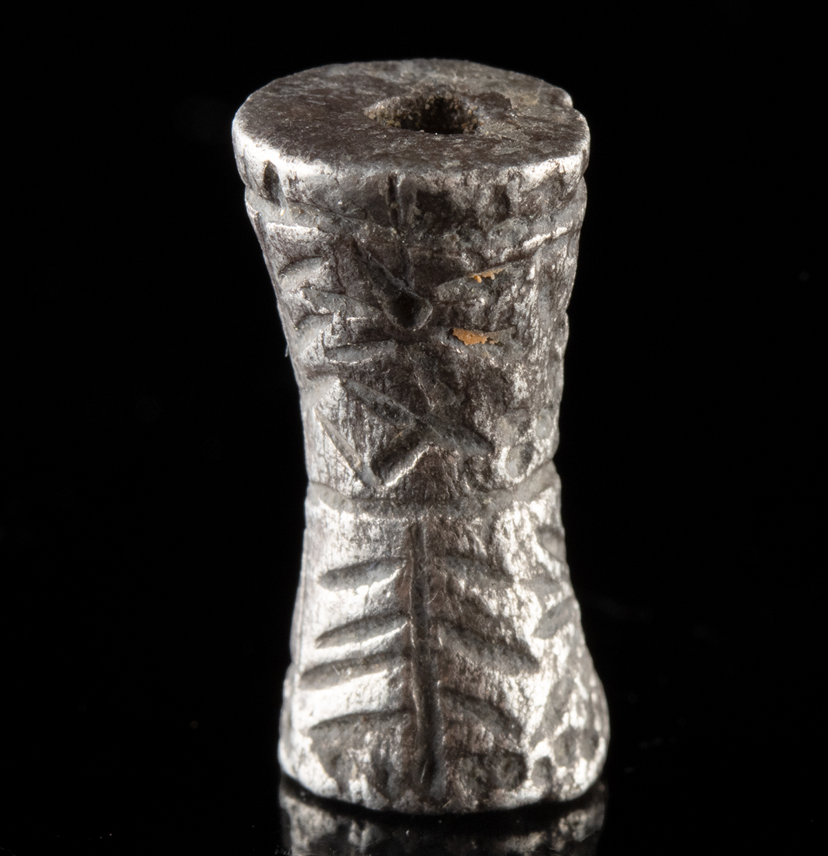 Lot 79, Auction 3/19/2026: Rare Ancient Persian Silver Incised Bead