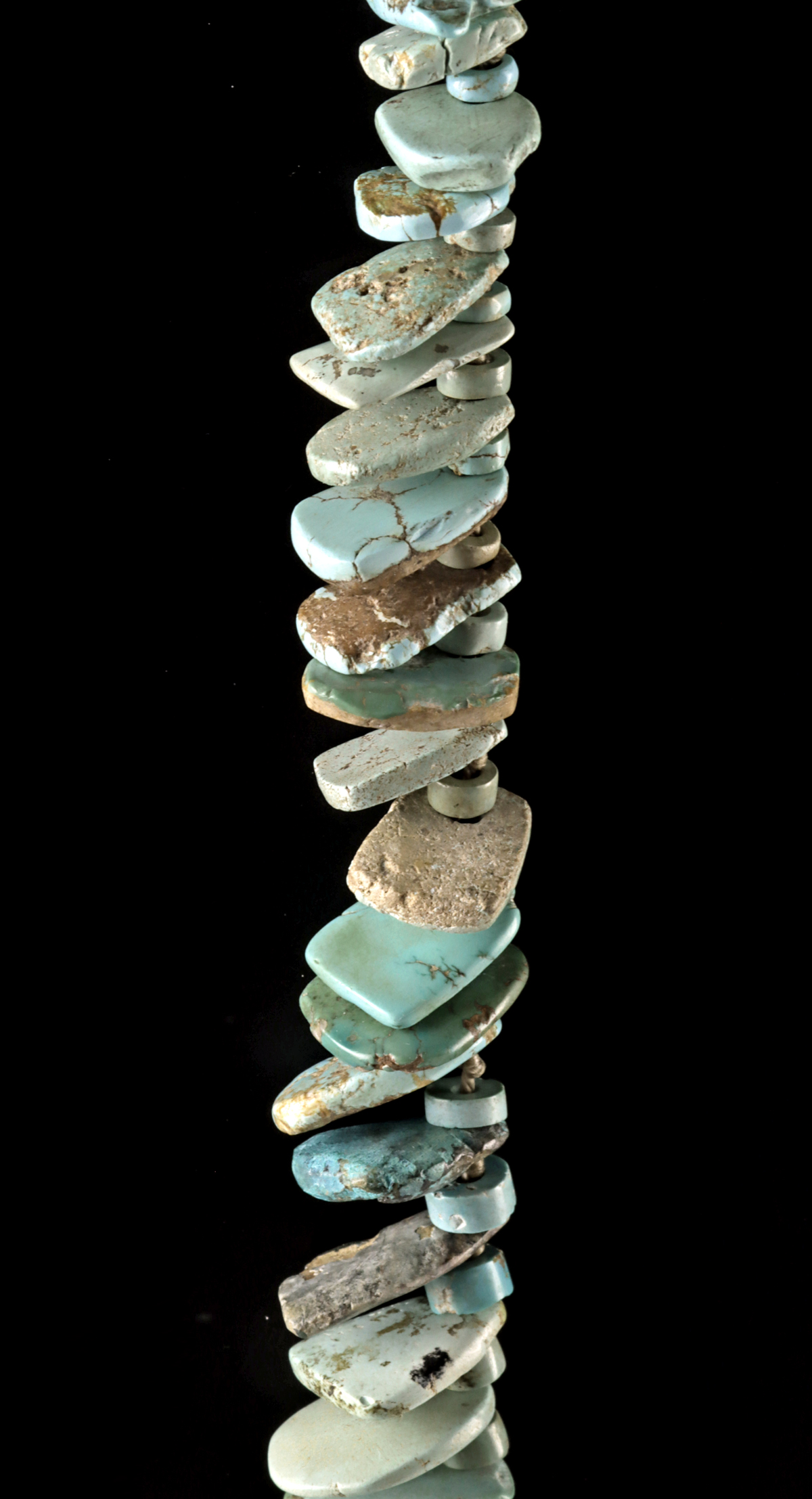 Prehistoric Anasazi Turquoise Beads, Strung as Necklace - Image 3