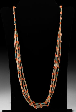 Lot 103, Auction 3/19/2026: Egyptian Late Period Faience Bead Necklace w/ Coral