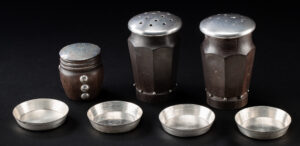 Lot 313, Auction 3/19/2026: 3 Sucesores de Spratling Silver Shakers & 5 Dishes