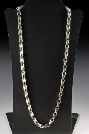 Lot 308, Auction 3/19/2026: Mexican Silver Chain Link Necklace