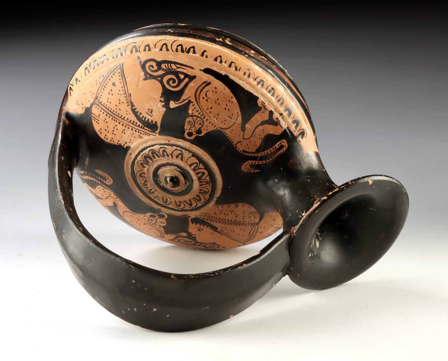 Greek Attic Red-Figure Askos w/ Panther & Lady, TL'd - Image 4