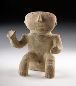 Lot 210, Auction 3/19/2026: Quimbaya Pottery Seated Nude Male Figure