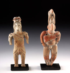 Lot 180a, Auction 3/19/2026: Two Jalisco Pottery Standing Male Figures