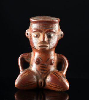 Lot 204, Auction 3/19/2026: Costa Rican Nicoya Pottery Seated Nude Female Figure