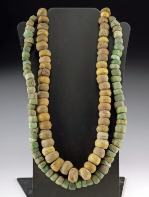 Lot 91a, Auction 3/19/2026: Israeli Hebron Glass Bead Strands in Yellow & Green