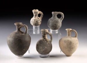Lot 97, Auction 3/19/2026: Five Ancient Levant / Holyland Pottery Pitchers