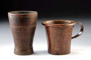 Lot 305a, Auction 3/19/2026: Colonial Peruvian Wood Kero Cup & Copper Mug