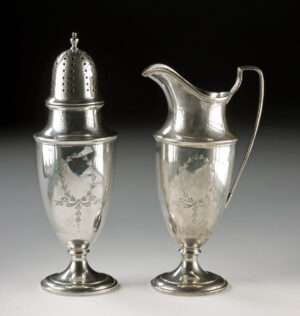 Lot 339a, Auction 3/19/2026: 1920 Whiting Manufacturing Co. Silver Muffineer & Ewer