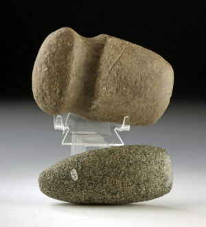Lot 228a, Auction 3/19/2026: Two Native American Woodland Stone Tools - Celt & Axe