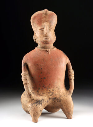 Lot 39, Auction 4/20/2026: Tall Nayarit Pottery Seated Shaman Figure