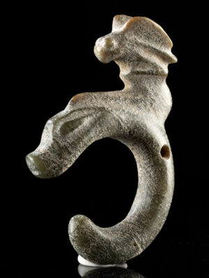 Lot 190, Auction 4/20/2026: Chinese Nephrite Jade Pig Dragon Pendant w/ Bird