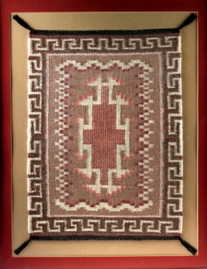 Lot 44a, Auction 4/12/2026: Framed Navajo Wool Sampler Rug Weaving