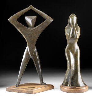 Lot 262, Auction 4/3/2026: Thelma Weresh Bronze Sculptures - "Man" & "Woman"