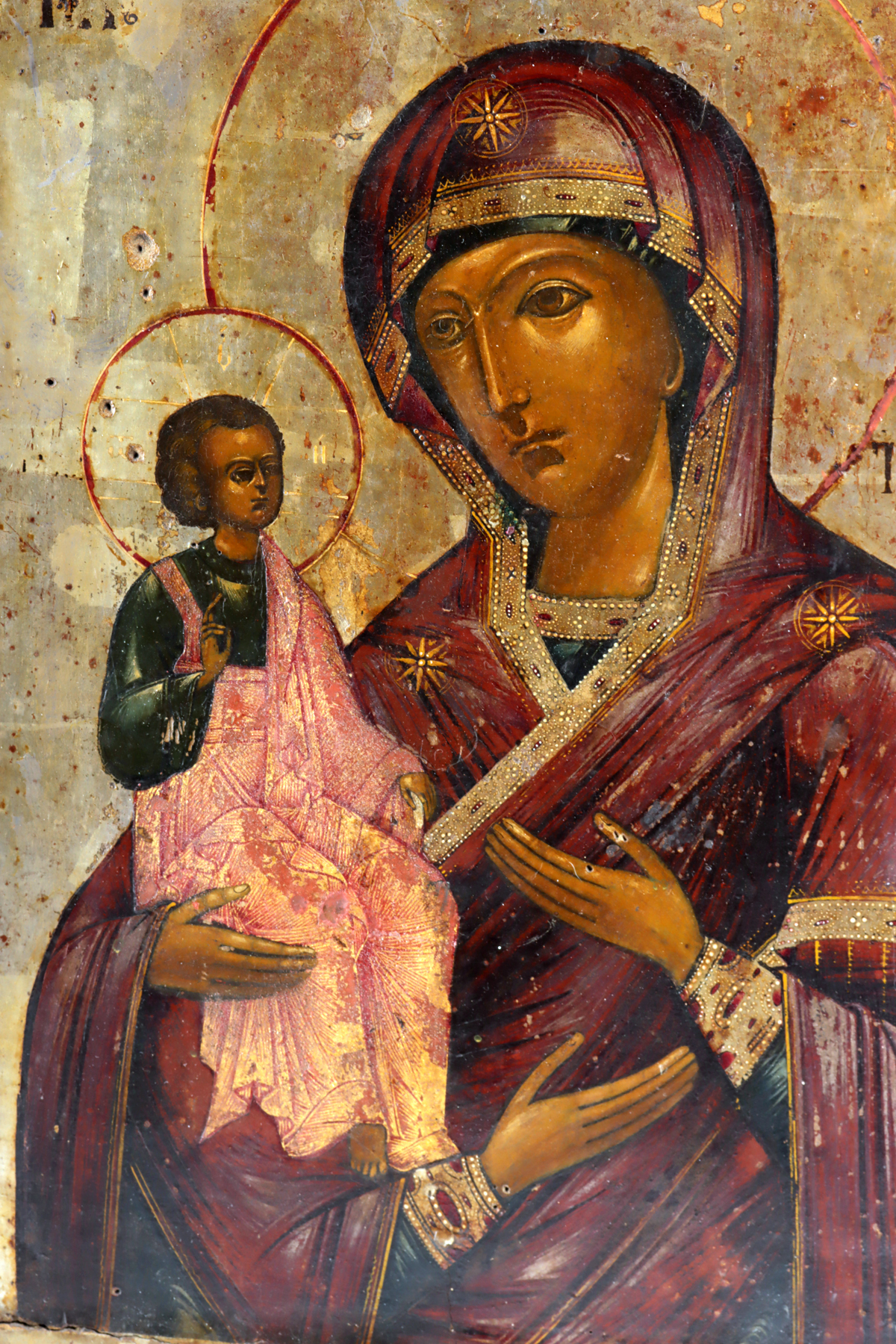 Lot 227, Auction 4/3/2026: 19th C. Gilt & Silvered Three-Handed Mother of God Icon - Image 3