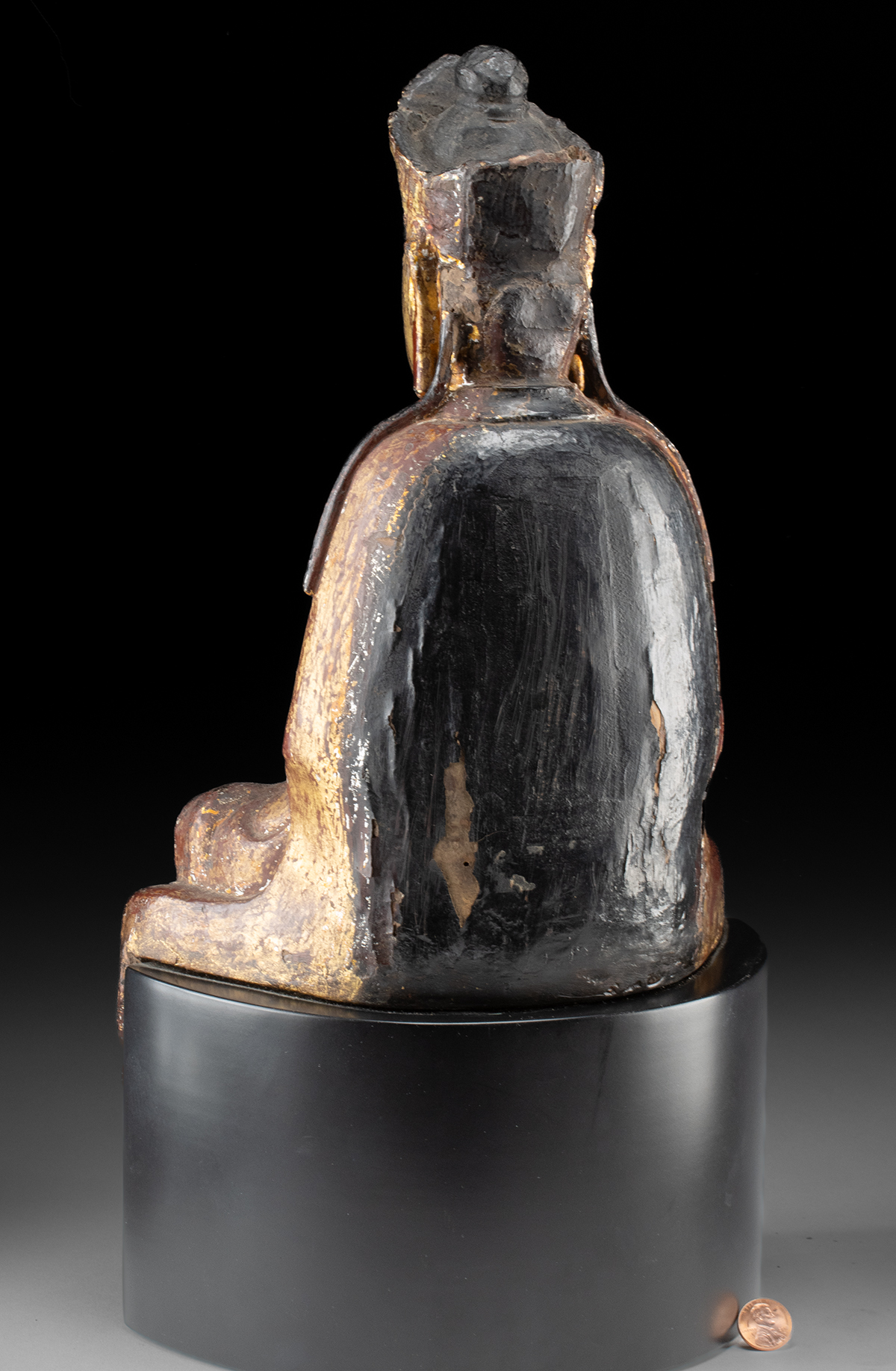 Lot 103, Auction 4/12/2026: 18th C. Chinese Gilt & Lacquered Wood Seated Guanyin - Image 4