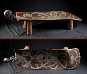Lot 75, Auction 4/20/2026: Rare African Congo Wood Prestige Bed w/ Brass Tacks
