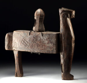 Lot 96c, Auction 4/12/2026: 19th C. Indian Himachal Wood Noodle Maker - Ram Form