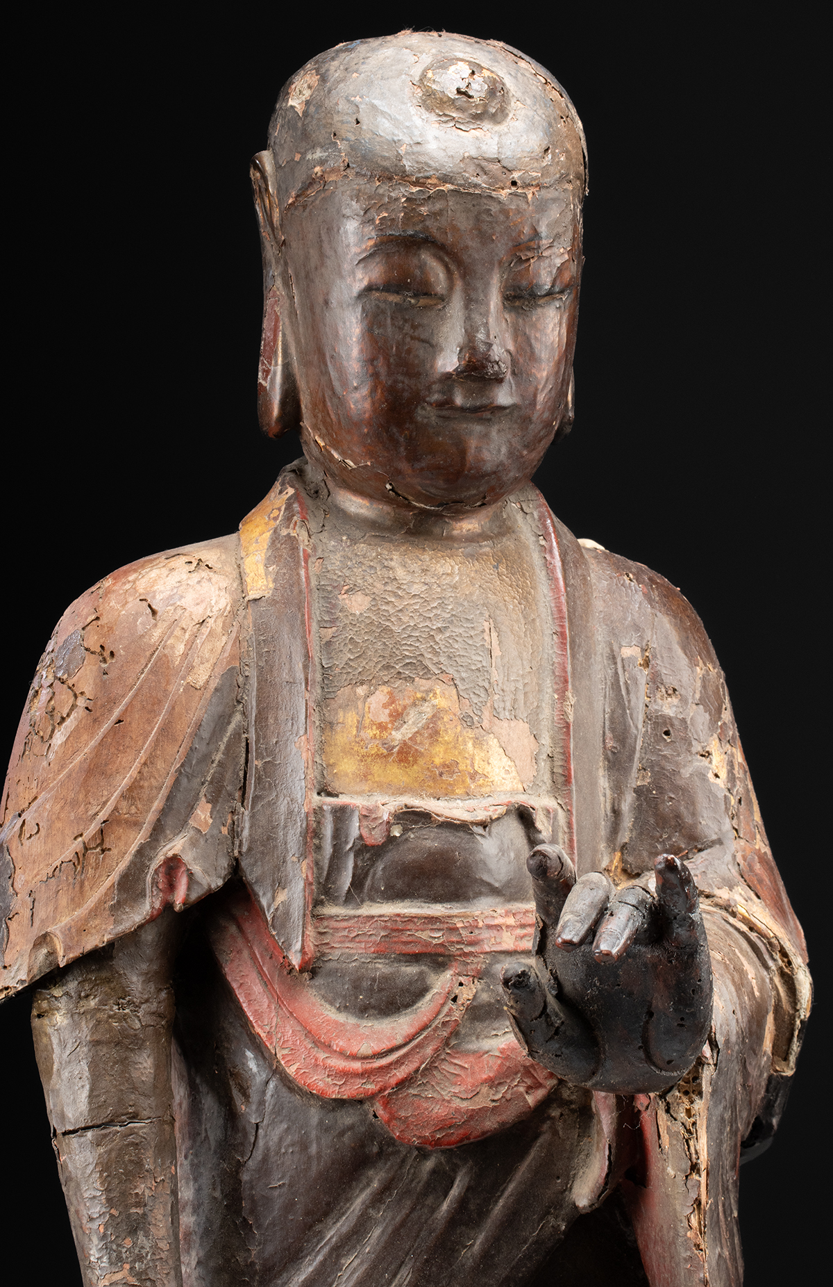 Lot 98, Auction 4/12/2026: 17th C. Chinese Ming Wood Standing Amitabha Buddha - Image 3