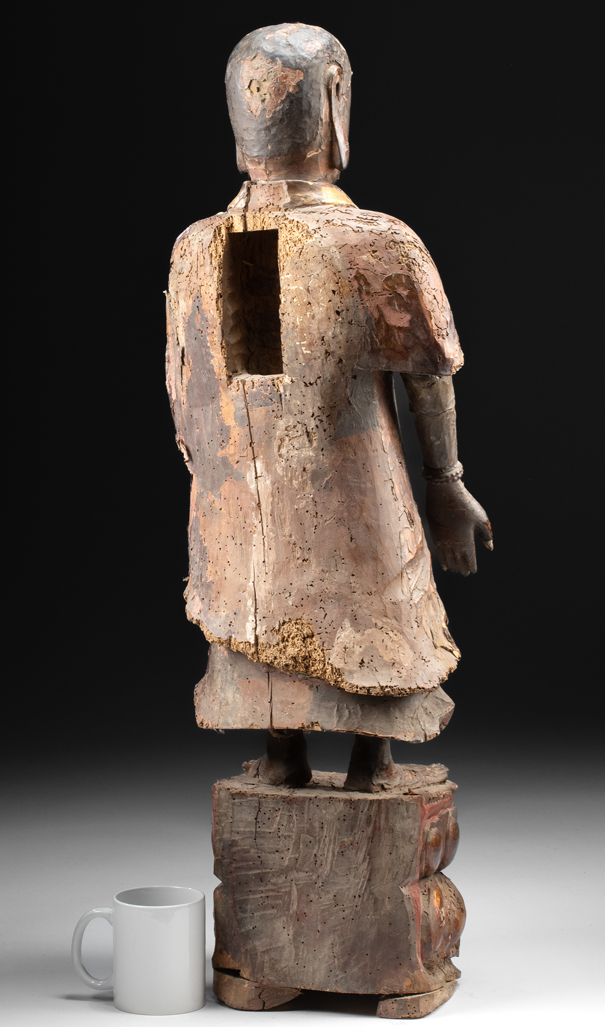 Lot 98, Auction 4/12/2026: 17th C. Chinese Ming Wood Standing Amitabha Buddha - Image 4