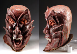 Lot 76b, Auction 4/12/2026: 1980s African Papier-Mache Carnival Mask Devil