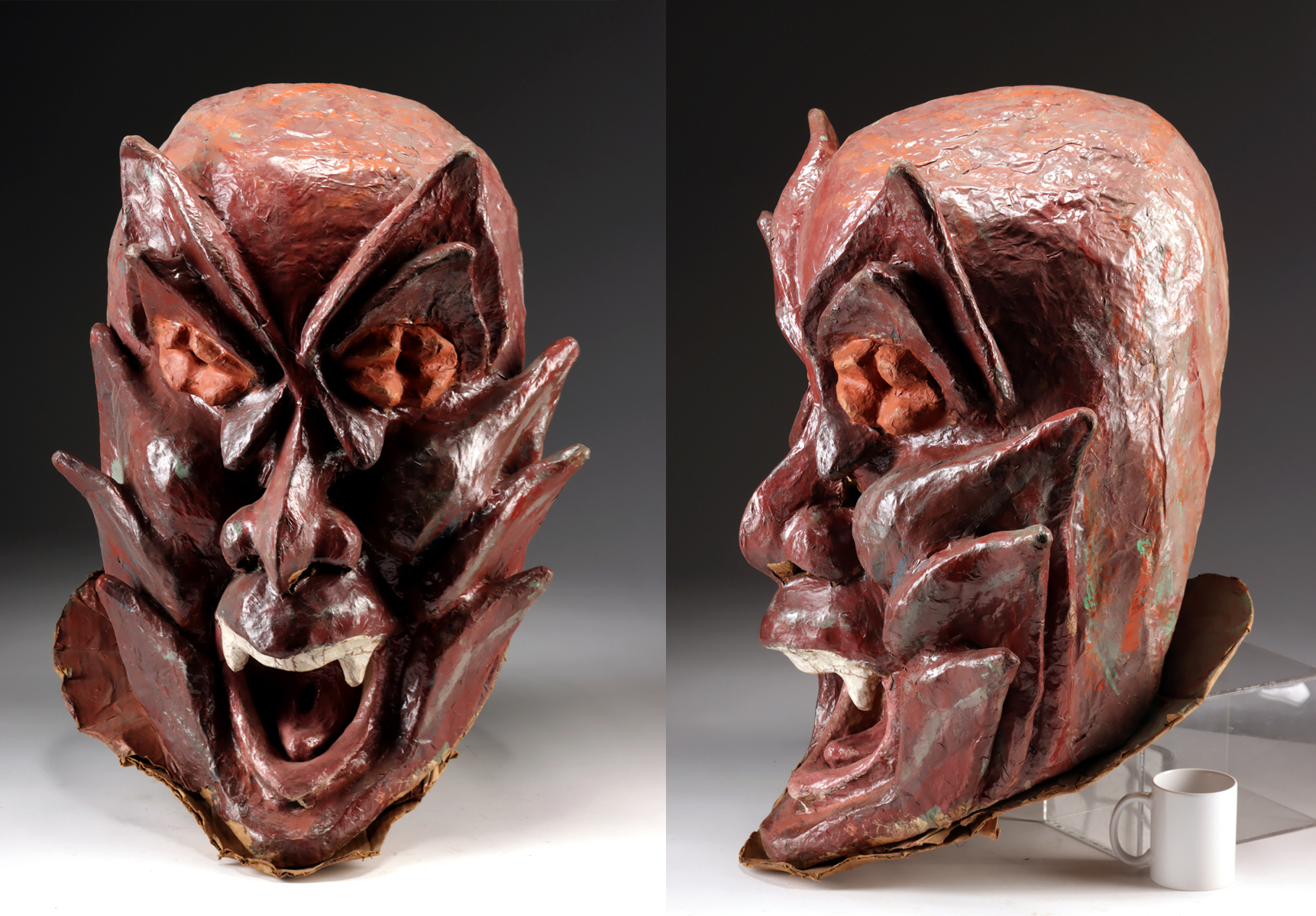 Lot 76b, Auction 4/12/2026: 1980s African Papier-Mache Carnival Mask Devil