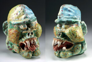 Lot 100, Auction 4/20/2026: Guinea-Bissau Papier Mache Carnival Mask Grotesque Face