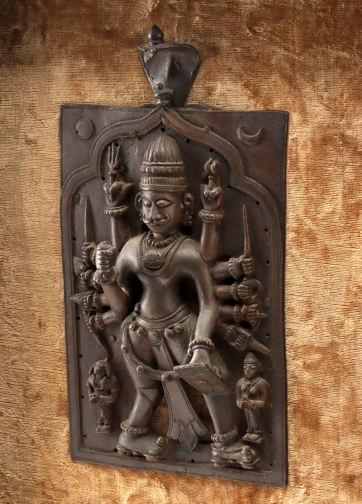 Lot 160, Auction 4/3/2026: Framed Indian Hindu Shaivite Copper Panel of Virabhadra - Image 3