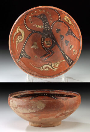 Lot 91, Auction 4/12/2026:  9th C. Persian Nishapur Pottery Bowl Bird Motif