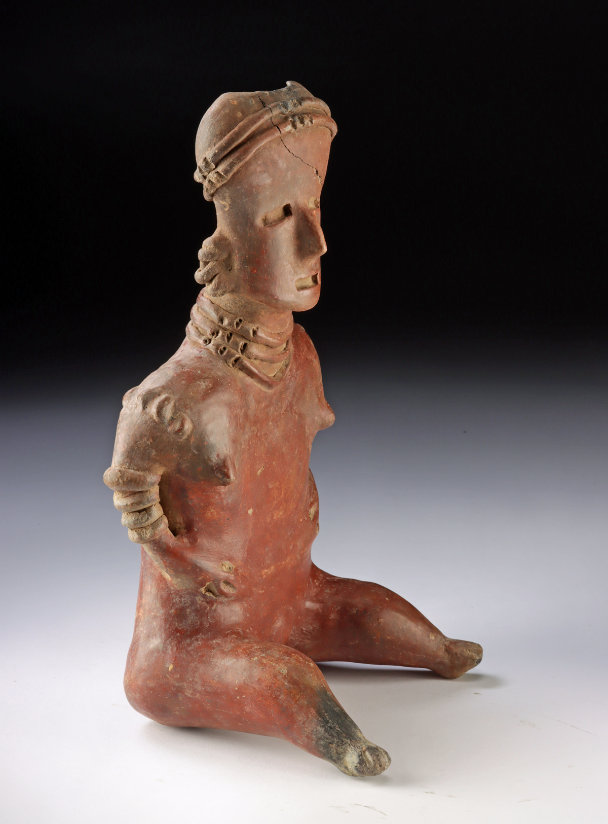 Lot 56, Auction 4/12/2026: Nayarit Pottery Nude Female w/ Scarification & Jewelry - Image 3