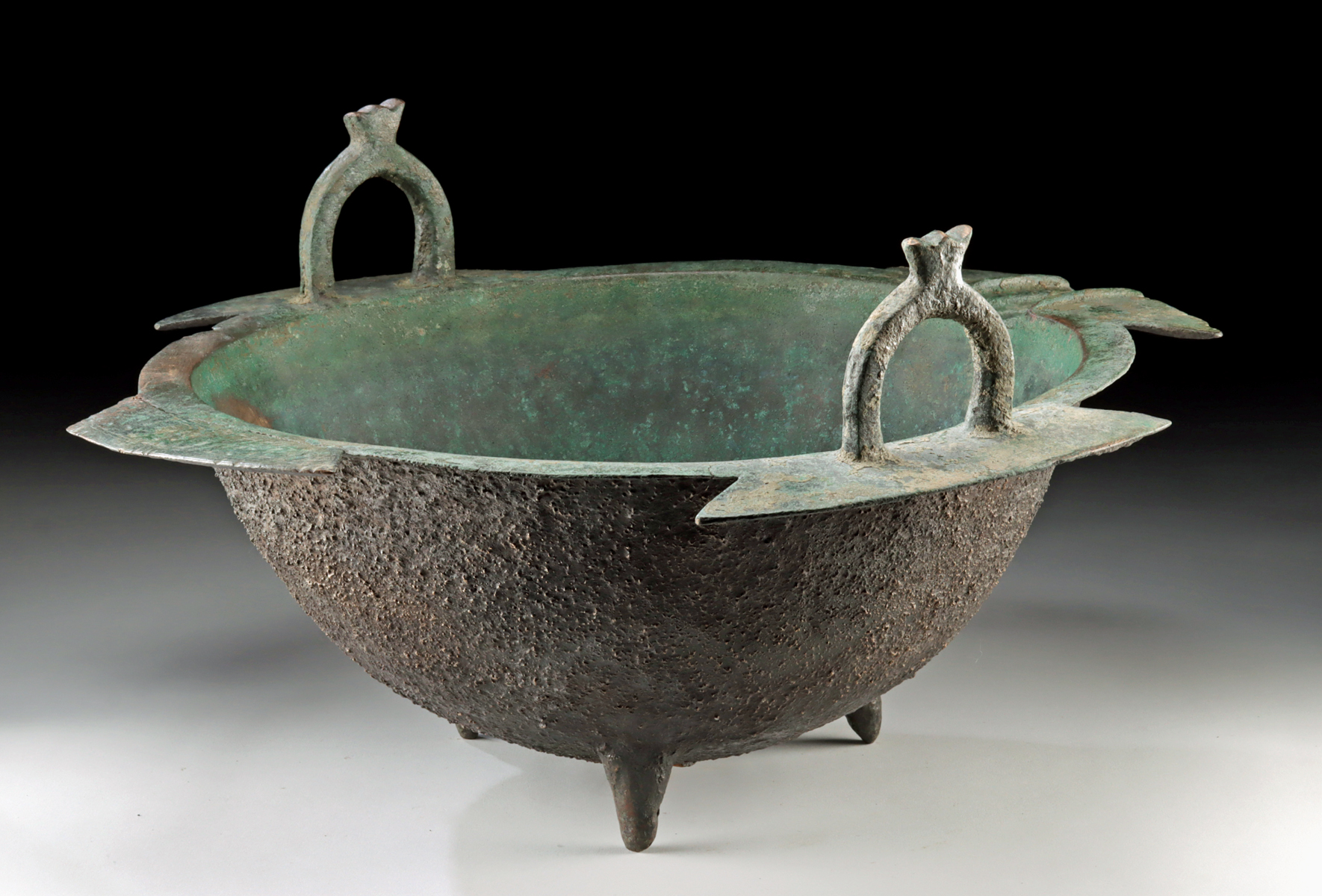Lot 95, Auction 4/12/2026: Islamic Khorassan Bronze Tripod Cauldron w/ Handles - Image 3
