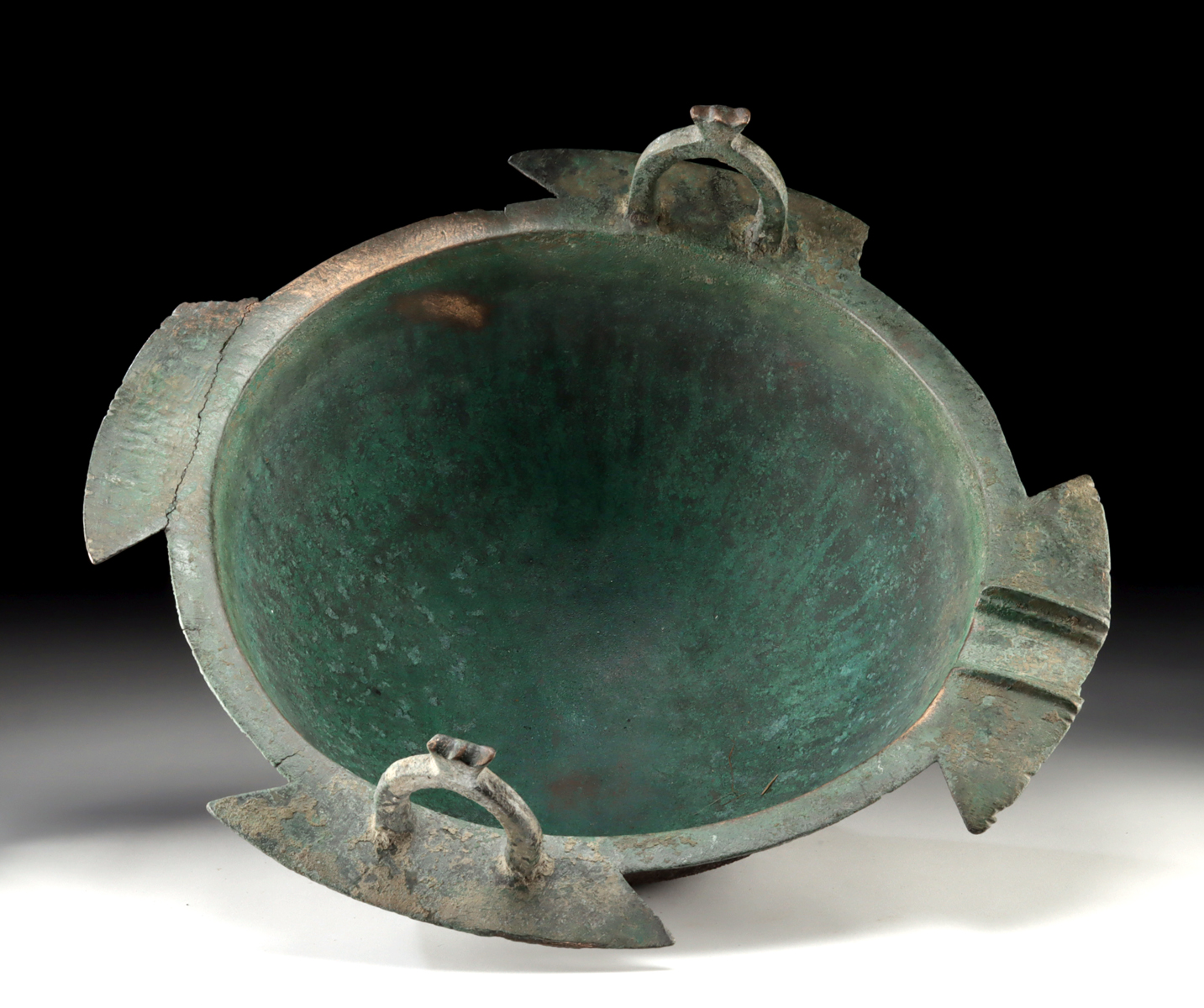 Lot 95, Auction 4/12/2026: Islamic Khorassan Bronze Tripod Cauldron w/ Handles - Image 4