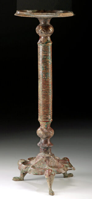 Lot 90, Auction 4/12/2026: Persian Siljuk Bronze Lamp Stand, Khorasan Region