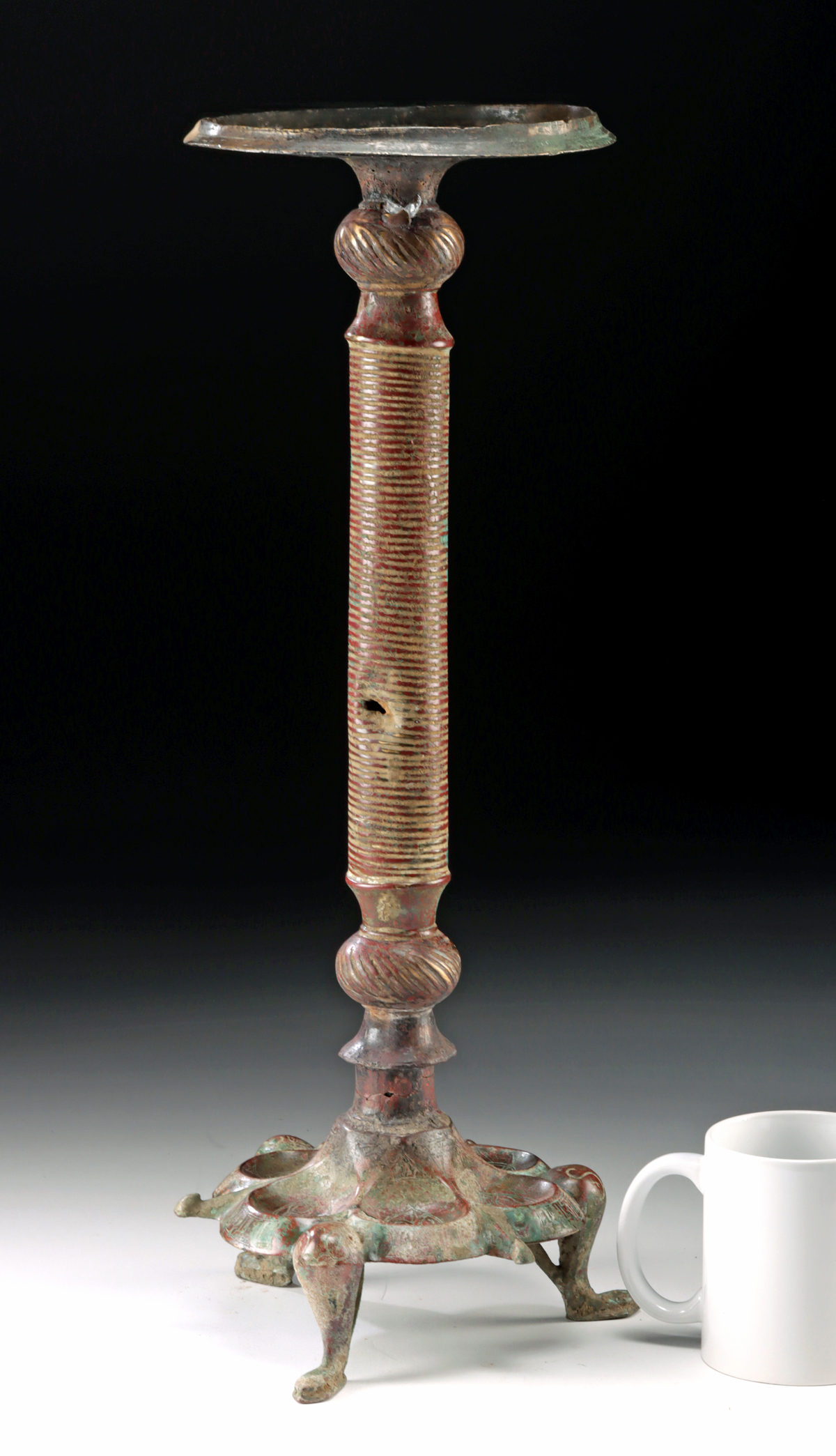 Lot 90, Auction 4/12/2026: Persian Siljuk Bronze Lamp Stand, Khorasan Region - Image 3