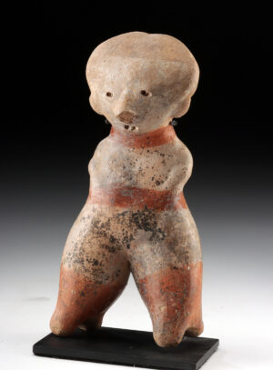 Lot 58a, Auction 4/20/2026: Nayarit Chinesco Pottery Standing Shaft Tomb Figure