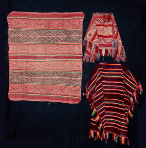 Lot 119b, Auction 4/12/2026: Three Peruvian Wool Ponchos & Aguayo Textiles