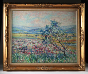 Lot 313, Auction 4/20/2026: Kristi Beaudette Painting "The Workers" (1989)