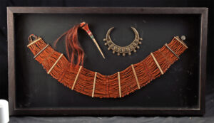 Lot 97a, Auction 4/12/2026: Naga Belt, Bone Hair Pin & Brass Trophy Head Necklace