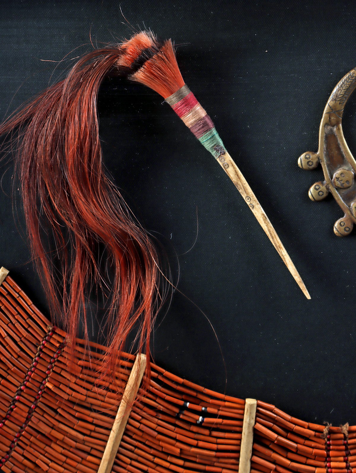 Lot 97a, Auction 4/12/2026: Naga Belt, Bone Hair Pin & Brass Trophy Head Necklace - Image 4