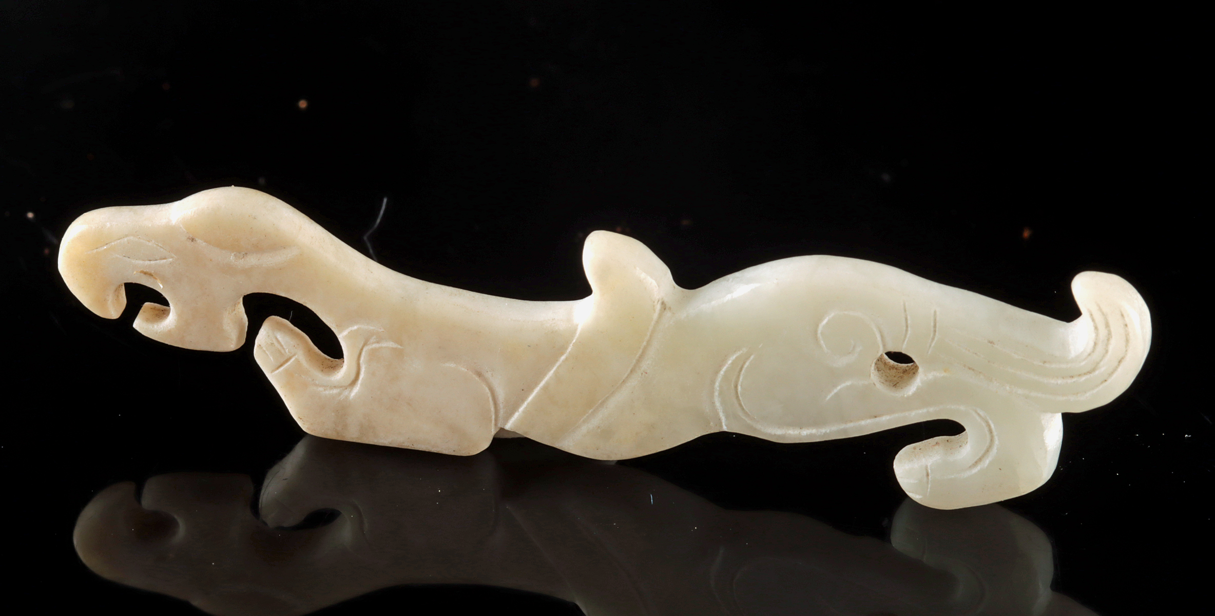 Lot 109, Auction 4/12/2026: Chinese White Jade Pixiu Charm With Piercing