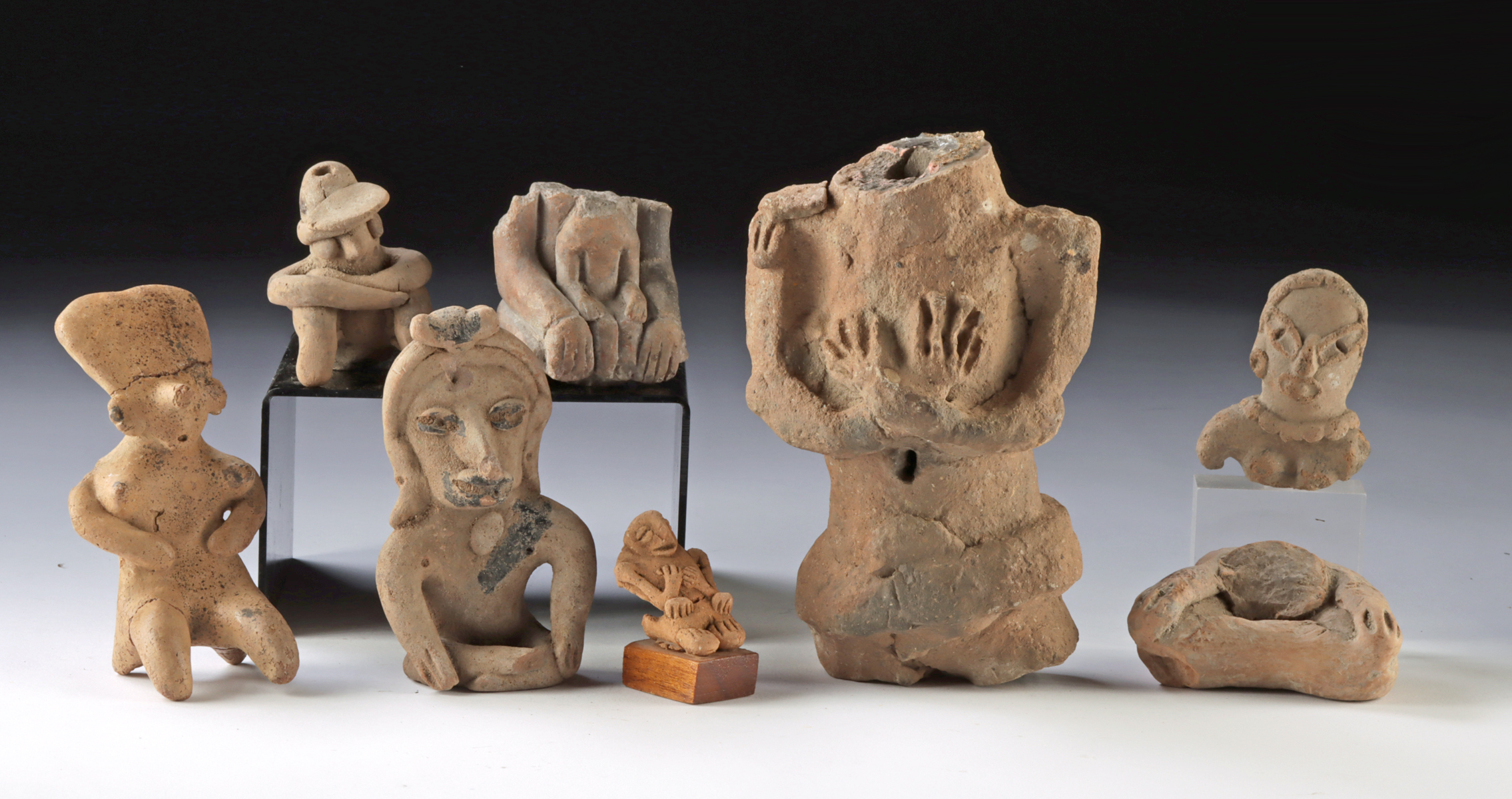 Lot 58a, Auction 4/12/2026: Mesoamerican Pottery Figures - 8 Piece Lot