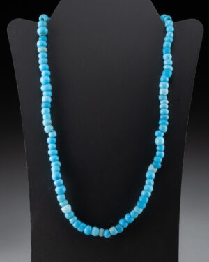 Lot 32, Auction 4/20/2026: Native American Blue Glass Padre Trade Bead Necklace