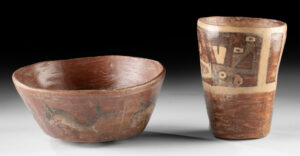 Lot 67b, Auction 4/12/2026: Nazca Pottery Bowl & Huari Kero, ex-Museum