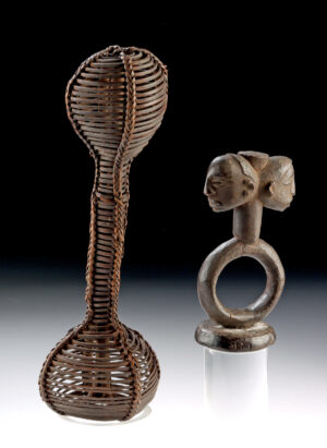 Lot 88, Auction 4/20/2026: Central African Divination Tools, Rattle & Janus Figure