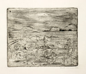 Lot 263, Auction 4/20/2026: Edith Kramer Etching  - Landscape  (1961)