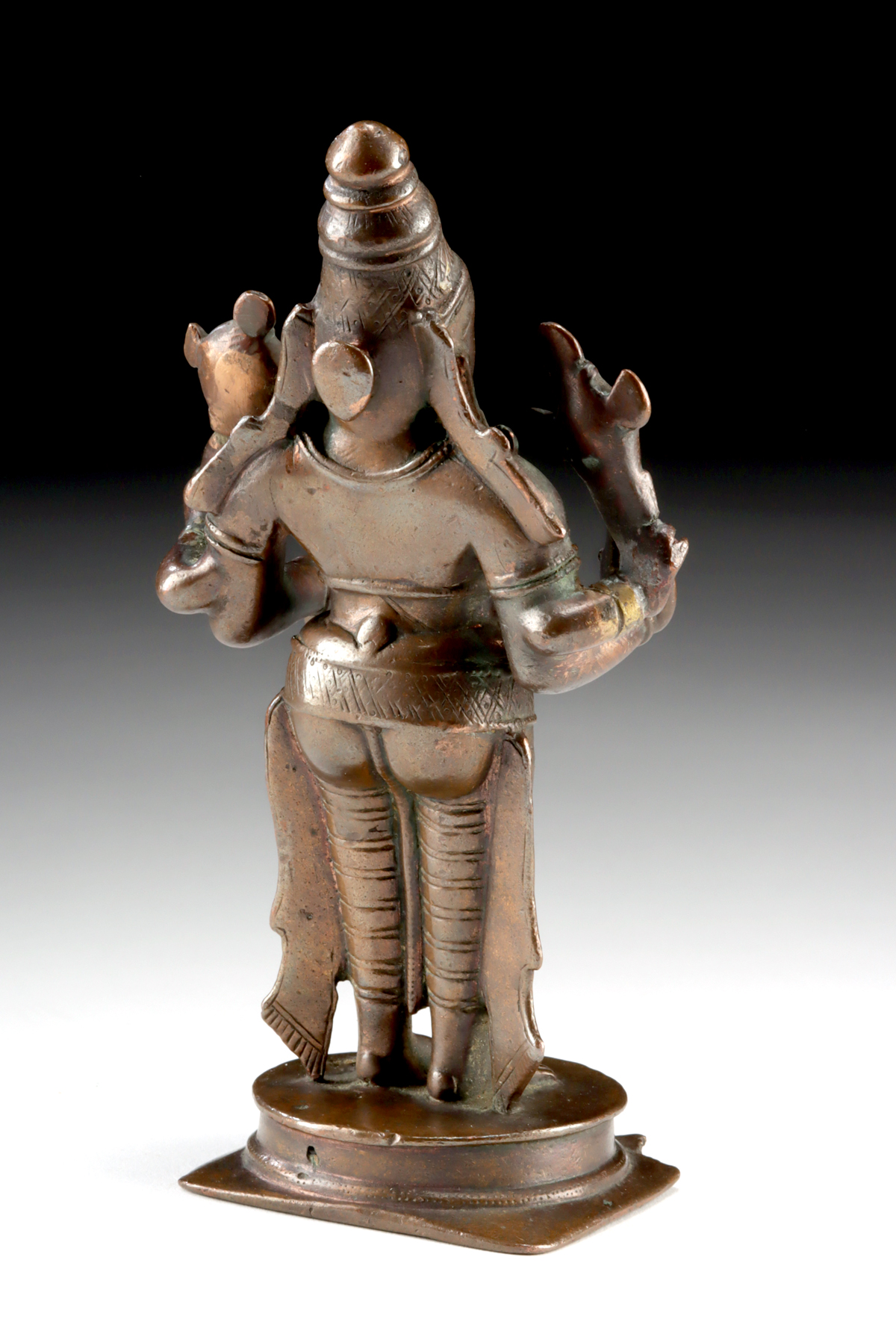 Lot 96, Auction 4/12/2026: 17th C. Indian Copper Vishnu Murti, Heavy Ritual Wear! - Image 3