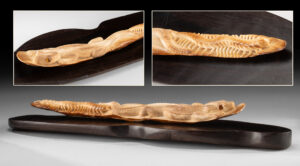 Lot 49b, Auction 4/12/2026: Walrus Ivory Sculpture of Gecko & Centipede