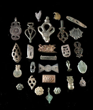 Lot 141, Auction 4/3/2026: Lot of 27 Copper & Lead Alloy Decorative Attachments