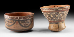 Lot 68, Auction 4/20/2026: Nazca Polychrome Vessels, Trophy Head Bowl + Kero